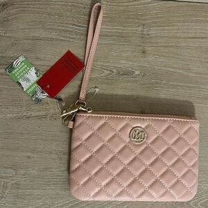 NWT Studio Badgley Mischka Vegan Leather Blush Quilted Clutch